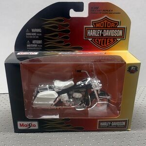 Harley-Davidson Black and White Die-Cast Model